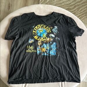 Black Graphic T-Shirt with Colorful Design